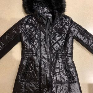 Michael Kors Black Skiny Nylon Puffer Down Jacket Small